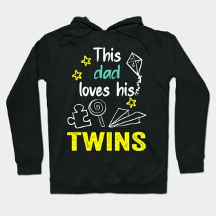 This dad loves his twins hand drawing illustrations Hoodie